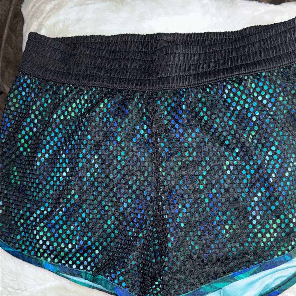 Champion Women's Black and Blue Mesh Athletic Shorts